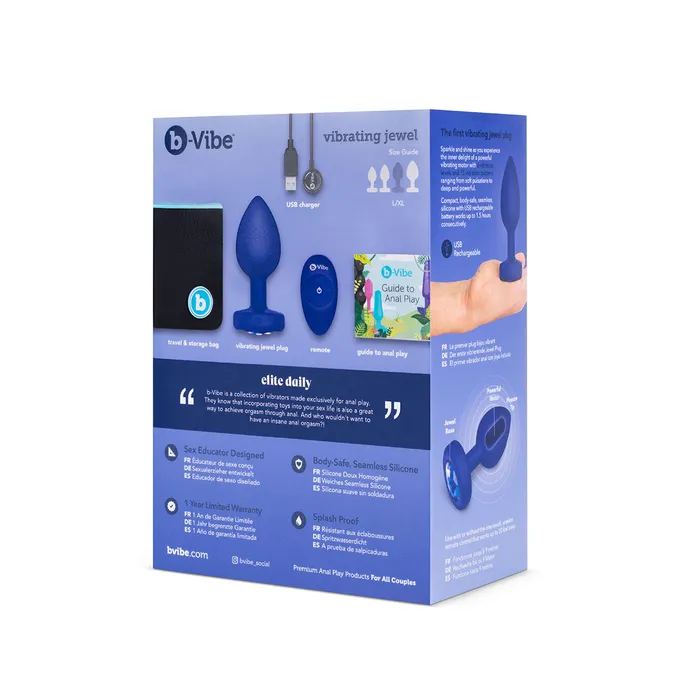 Anal BVibe Vibrating Jewel Plug LargeXLarge Blue Sapphire BVibe Anal BVibe Vibrating Jewel Plug LargeXLarge Blue Sapphire BVibe