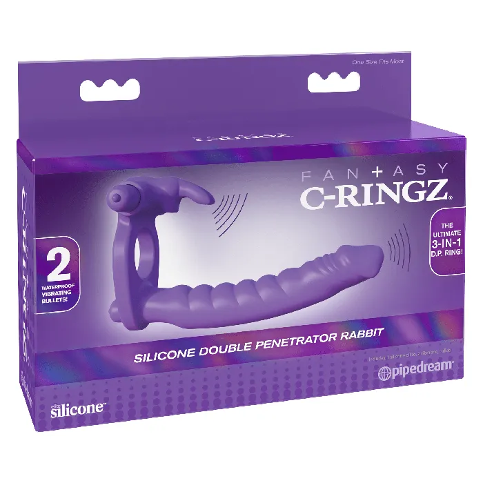 Fantasy CRingz Silicone Double Penetrator Rabbit Cock Ring Pipedream Products Male Sex Toys