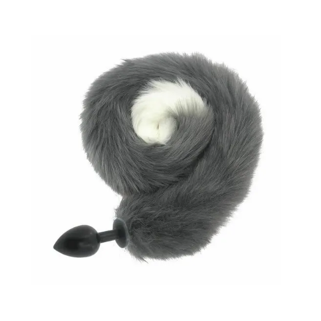 House of Dasein Butt Plug Tails 80Cm Long Grey White Fox Tail Cosplay Anal Butt Plug Bdsm Pet Play Anal