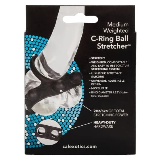 Male Sex Toys Jal Enterprises CalExotics Silicone Medium Weighted CRing Ball Stretcher
