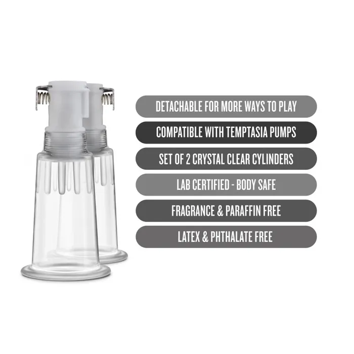 Anal Blush Temptasia Nipple Pumping Cylinders Set of 2