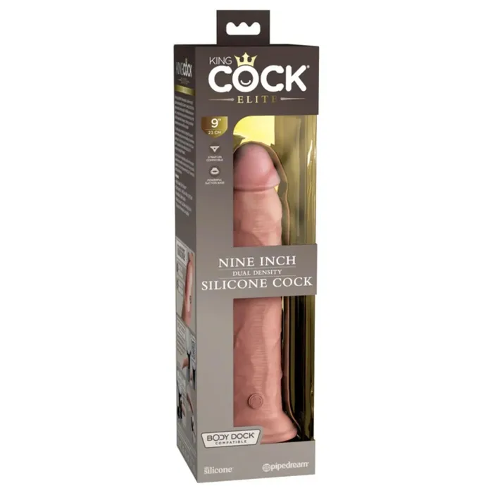 King Cock Dildos King Cock Elite Dual Density Silicone Dildo Pink 9 Inch